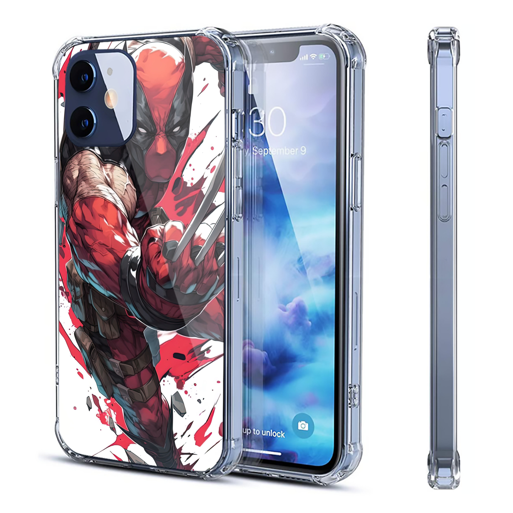 （画像用） Deadpool デッドプール 【iPhone 12シリーズ対応】透明スマホケース（クリアソフトケース）